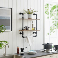Olivia Double Shelf Unit with Towel Rod | Danya B.