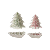 Hand-Painted Ceramic Tree Shaped Dishes, 2 Styles