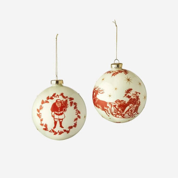 Yuletide Glass Ball Ornament, 2 Styles, 5"