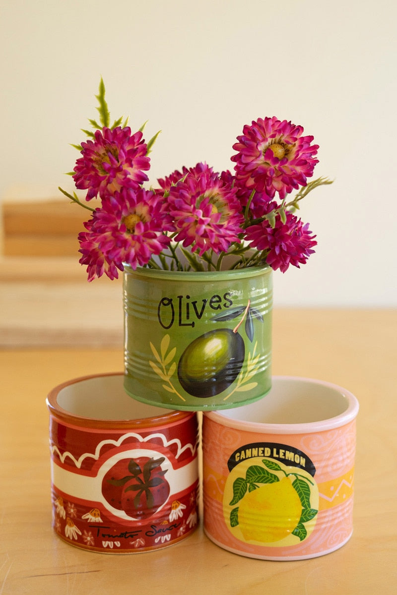 Ceramic Canned Goods Planter - 3 Styles