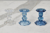 Scalloped Glass Candlestick Holder
