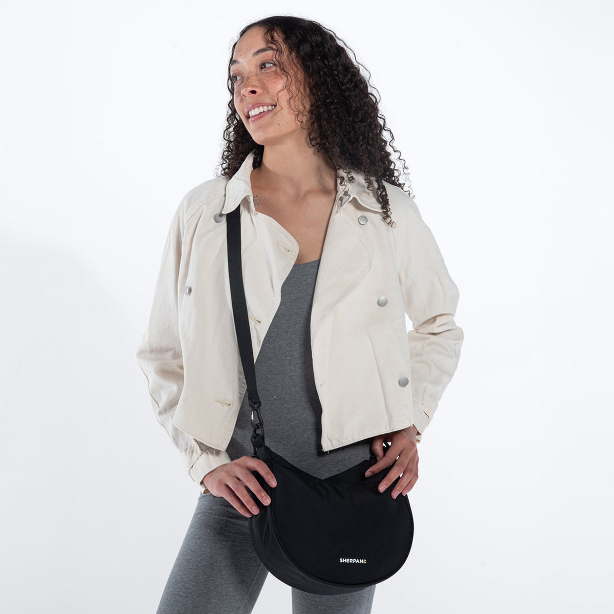 Mina | Medium Crossbody Bag - Raven Black