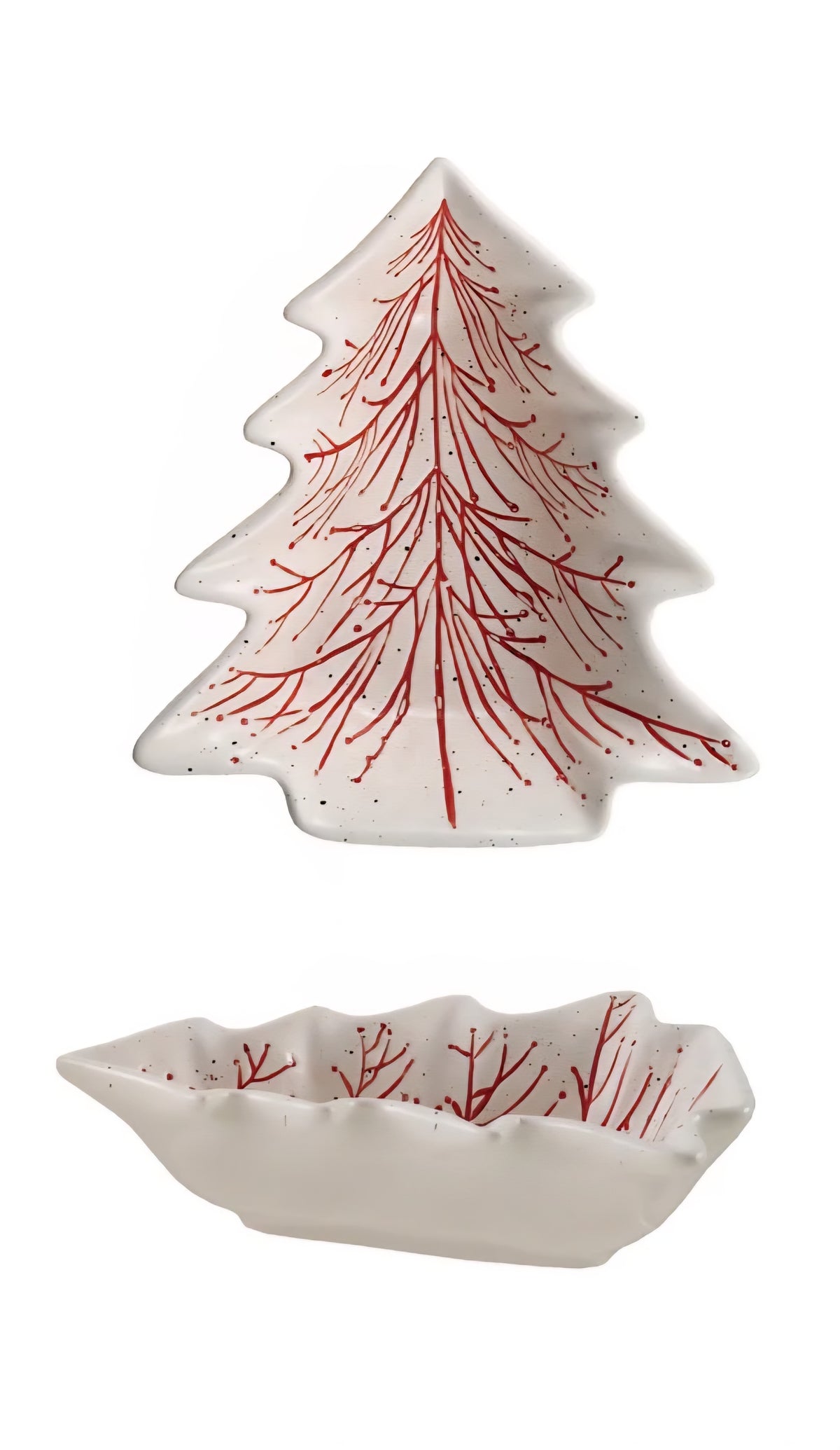 Hand-Painted Ceramic Tree Shaped Dishes, 2 Styles