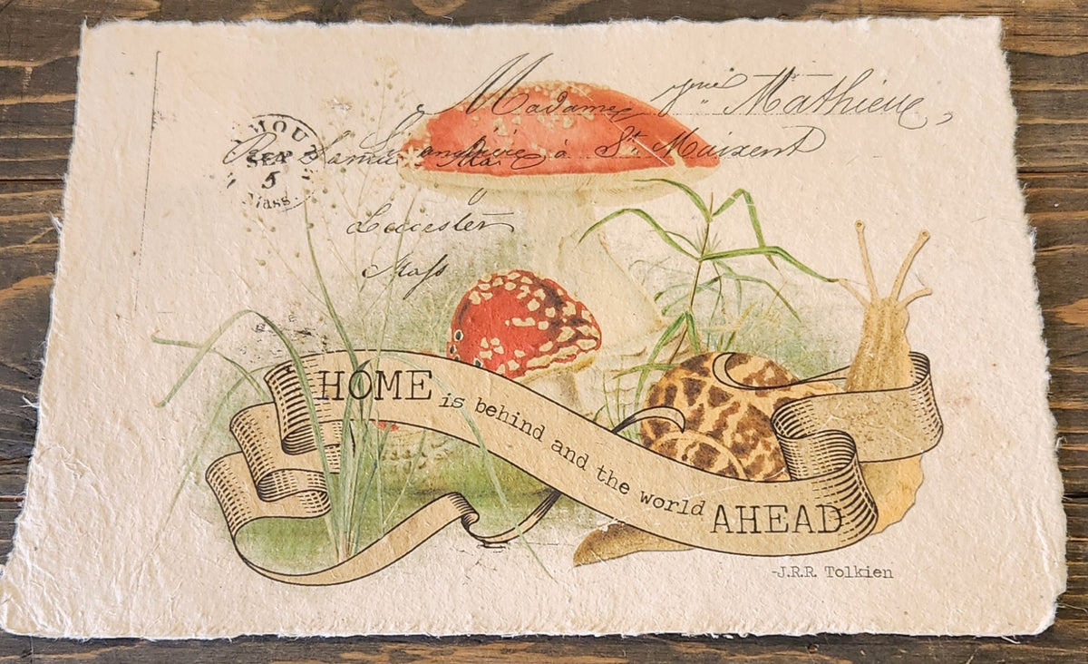 "Home is Behind the World Ahead" Handmade Paper Print