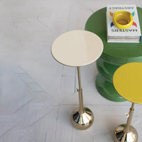 Enameled Aluminum Adjustable Table with Gold Electroplated Base