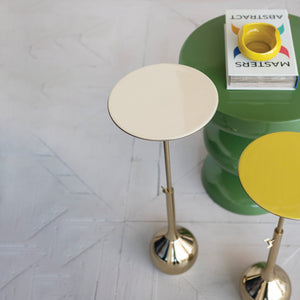 Enameled Aluminum Adjustable Table with Gold Electroplated Base