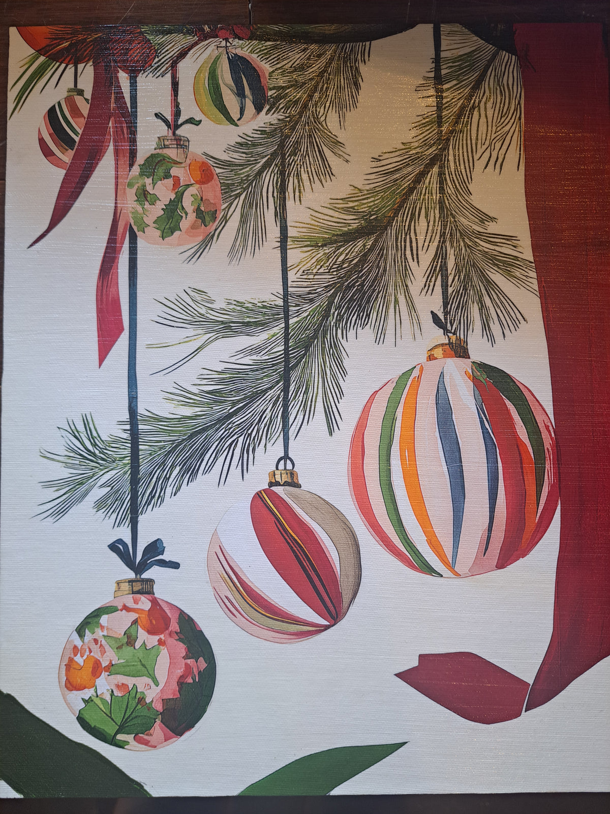 Holiday Ornament  Artist Card on Board