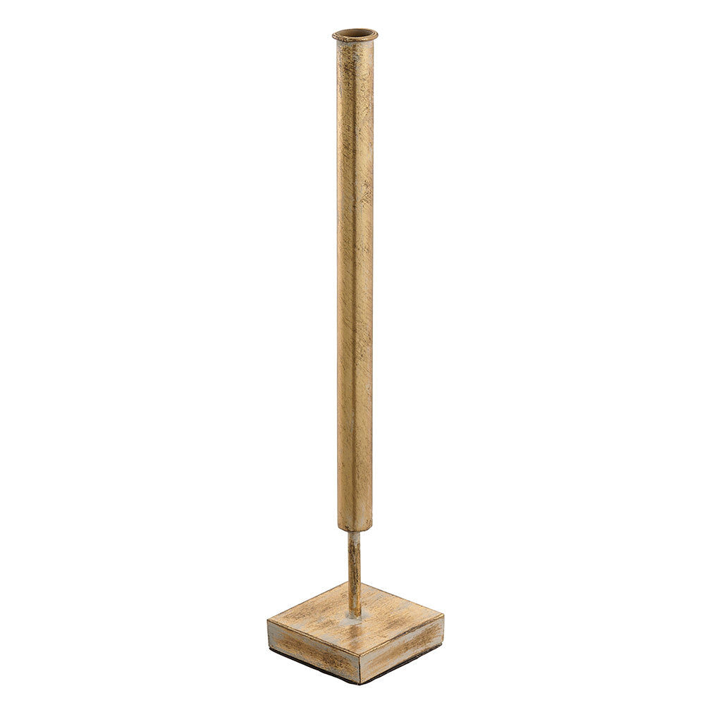 Metal Tube Holder With Plate Antique Gold, 2 Styles