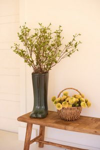 Large Ceramic Green Garden Boot Vase