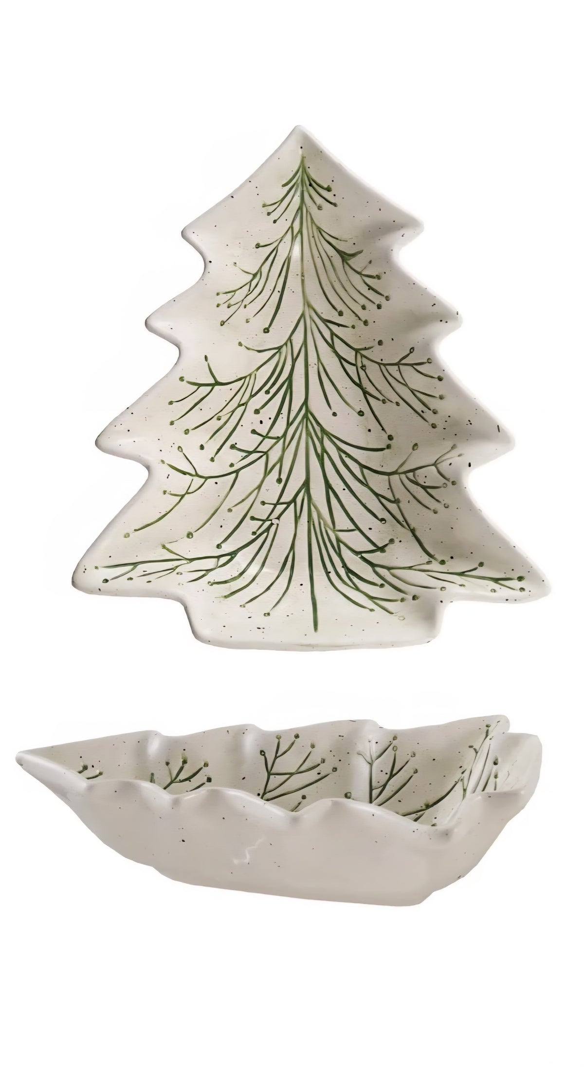 Hand-Painted Ceramic Tree Shaped Dishes, 2 Styles
