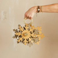 Leather Snowflake Door Hanger with Jingle Bells