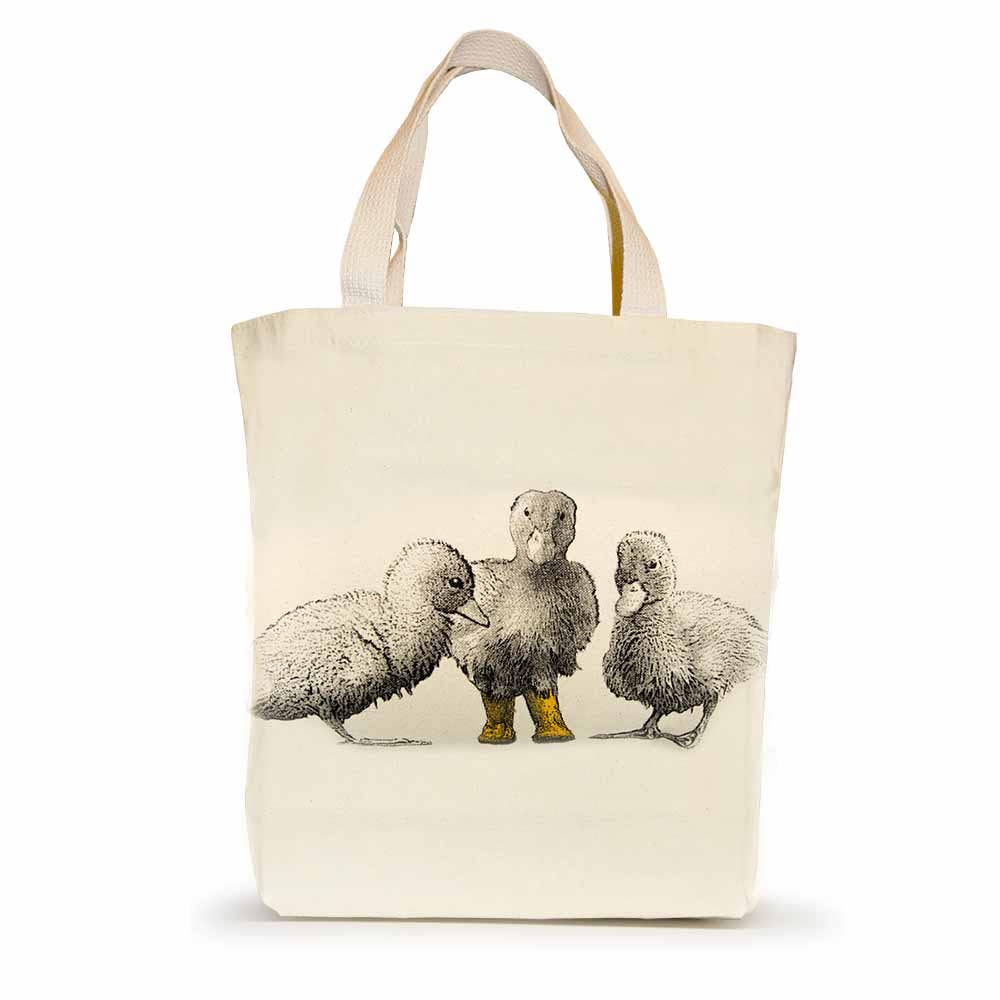 Duck with Boots Small Canvas Tote Bag | Eric & Christopher