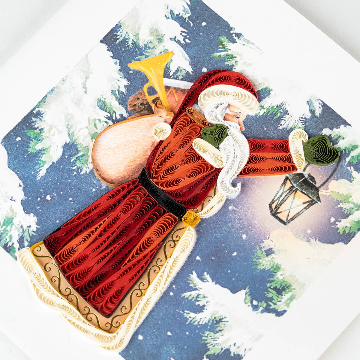 Quilled Vintage Santa Christmas Card