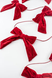 Red Velvet Bow Garland - 5'