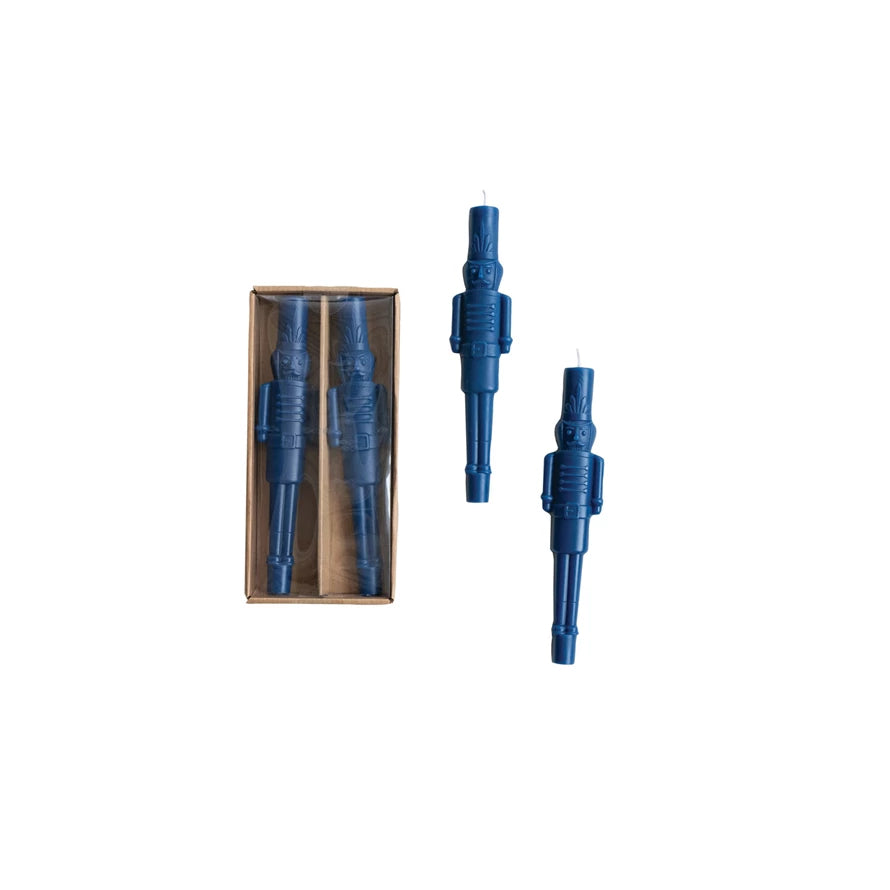 Navy Nutcracker Taper Candle