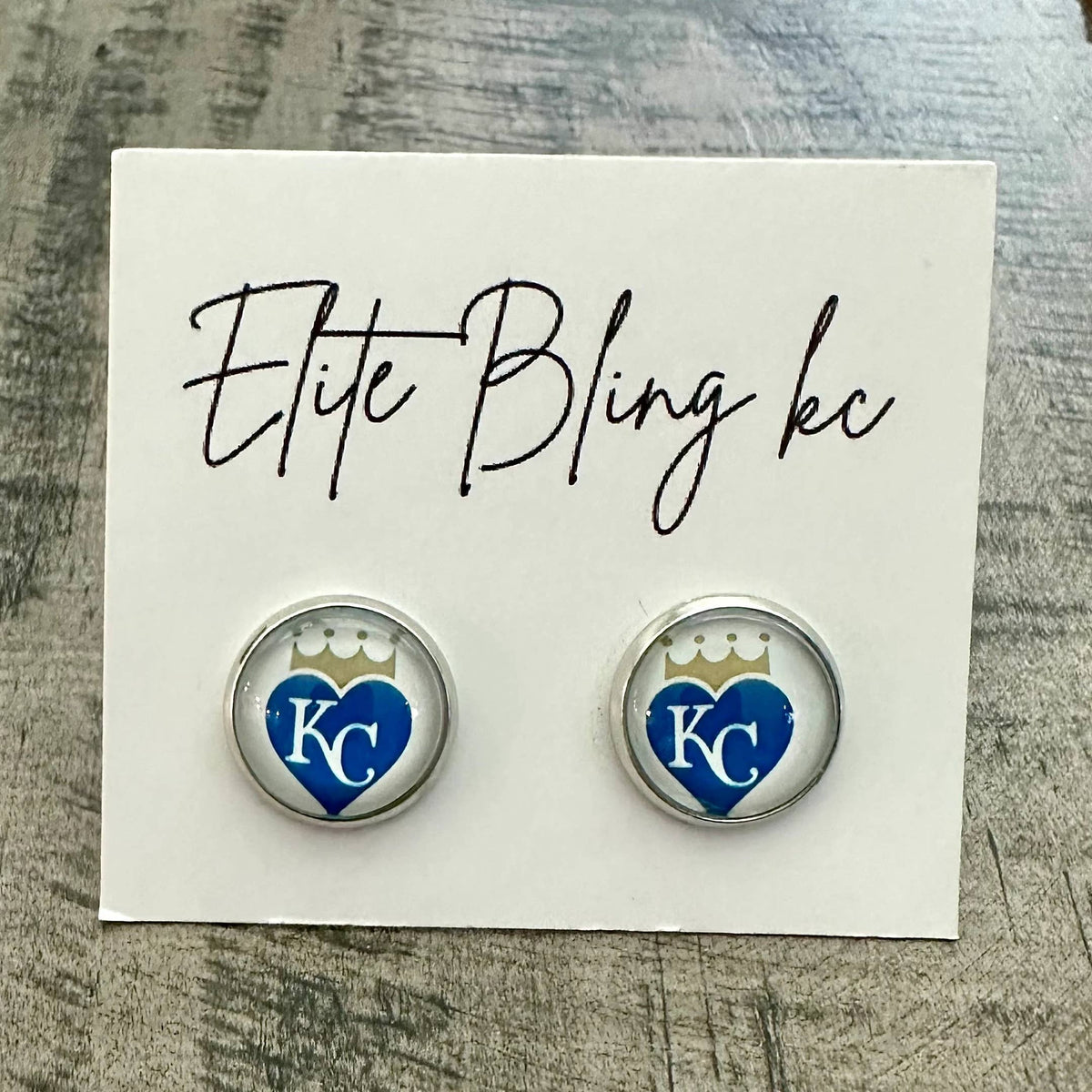 Kansas City Kc Royals Crown Stud Earrings | 12mm