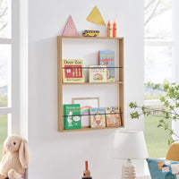 Steiner Beech Square 2-Tier Kids Wall Mounted Bookshelf | Danya B