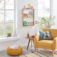 Steiner Beech Square 2-Tier Kids Wall Mounted Bookshelf | Danya B