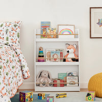 Steiner White 3-Tier Kids Freestanding Bookcase with Rods | Danya B.