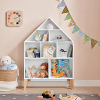 Steiner White Dollhouse Kids Bookshelf with Beech Legs | Danya B.
