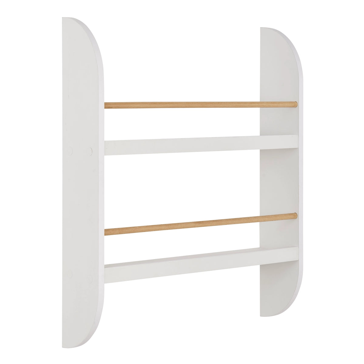 Steiner White Rounded 2-Tier Kids Wall-Mount Bookcase | Danya B.