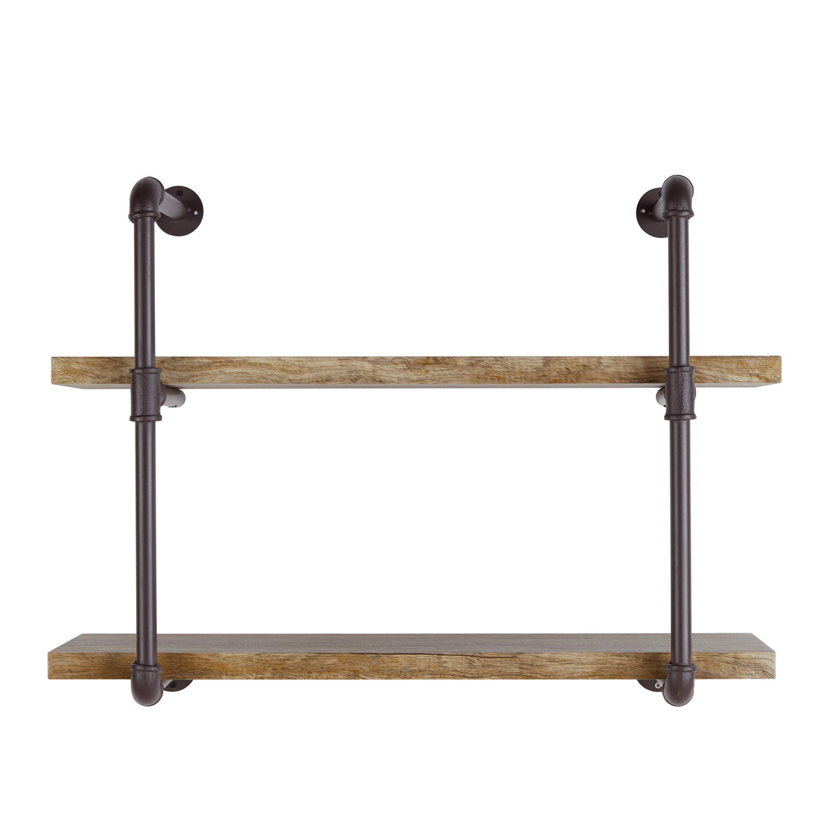 Two-Tier Industrial Pipe Wall Shelf | Danya B.