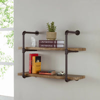 Two-Tier Industrial Pipe Wall Shelf | Danya B.