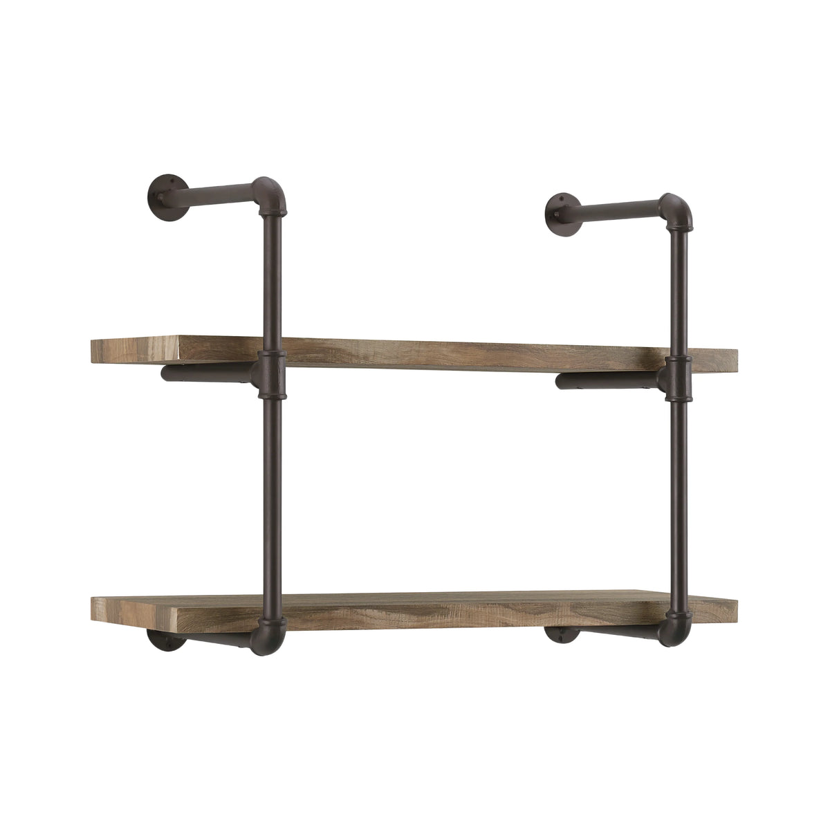 Two-Tier Industrial Pipe Wall Shelf | Danya B.