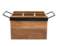 Wood & Iron Flatware and Serving Caddy
