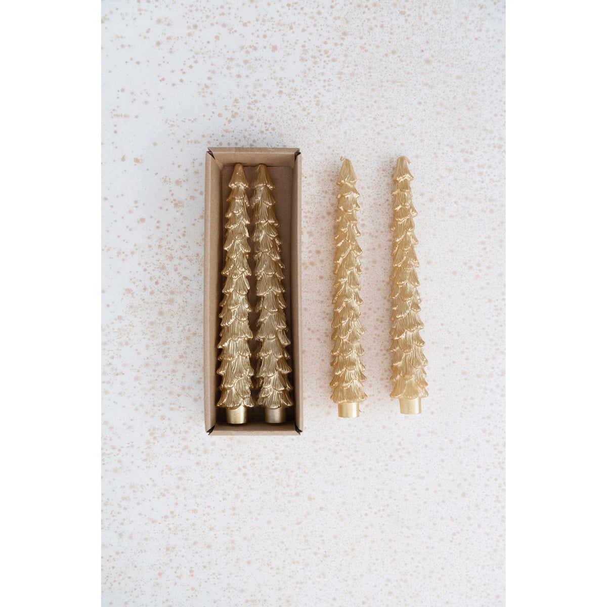 Gold Tree Taper Candles - 10"