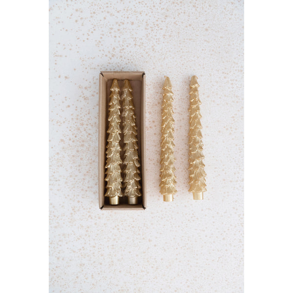 Gold Tree Taper Candles - 10"
