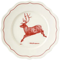 10" Yuletide Scalloped Plate with Stag