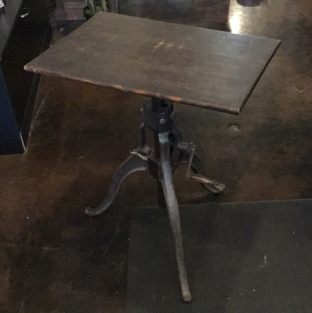 Rustic and Distressed Crank Side Table