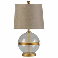 Midfield Glass and Steel Table Lamp