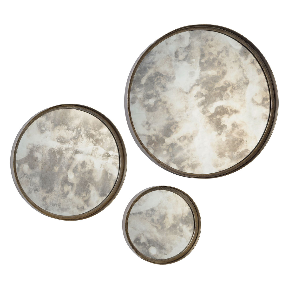 Silver Round Mirror - Smoky Mirror w/ Silver Tint
