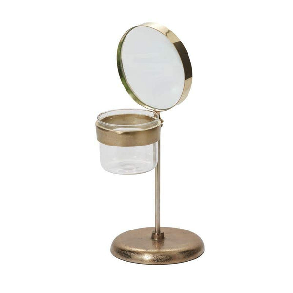 Unique Brass Magnifying Glass Planter on Stand